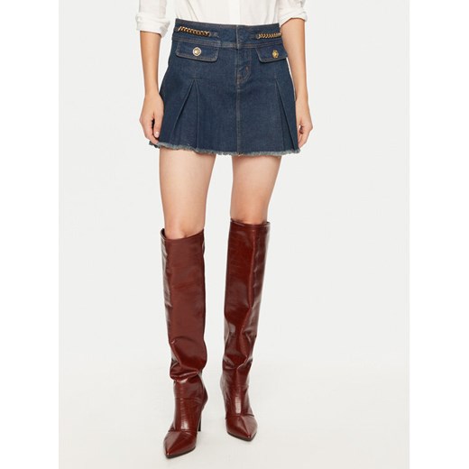 Guess Spódnica jeansowa W4PD1B D5JV1 Granatowy Regular Fit ze sklepu MODIVO w kategorii Spódnice - zdjęcie 182668671