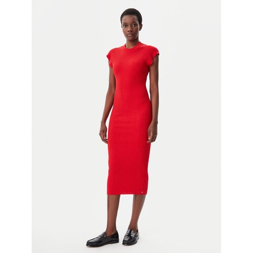 Tommy Hilfiger Sukienka codzienna WW0WW44493 Czerwony Slim Fit ze sklepu MODIVO w kategorii Sukienki - zdjęcie 182668733