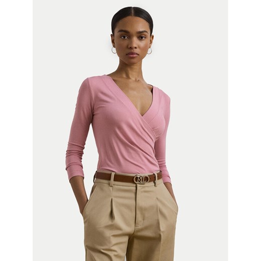 LAUREN RALPH LAUREN Bluzka 200824366027 Różowy Slim Fit ze sklepu MODIVO w kategorii Bluzki damskie - zdjęcie 182668754