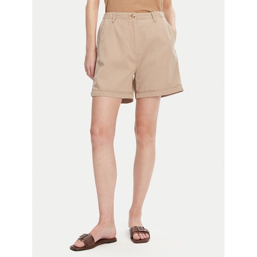 Tommy Hilfiger Szorty materiałowe WW0WW44762 Beżowy Regular Fit ze sklepu MODIVO w kategorii Szorty - zdjęcie 182668790