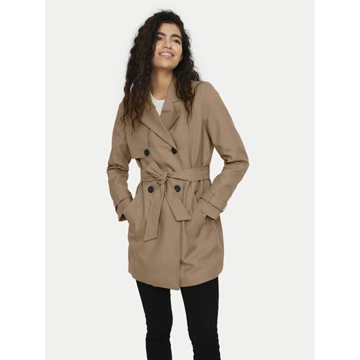 Vero Moda Trencz Celeste 10239411 Brązowy Regular Fit ze sklepu MODIVO w kategorii Płaszcze damskie - zdjęcie 182668822