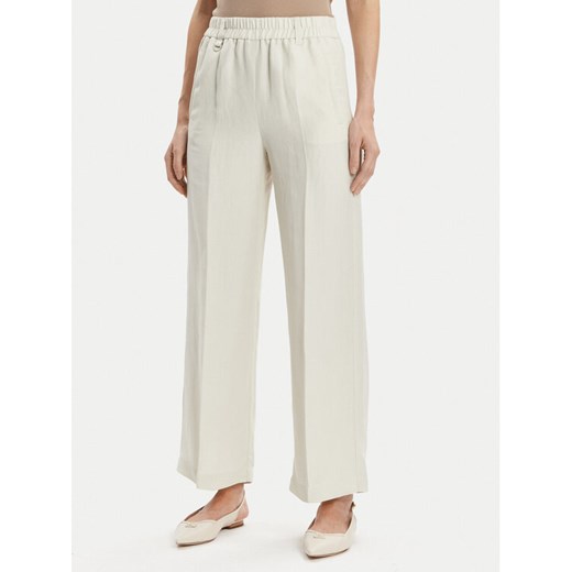 Marella Spodnie materiałowe Papiro 2413131085 Écru Regular Fit ze sklepu MODIVO w kategorii Spodnie damskie - zdjęcie 182668931