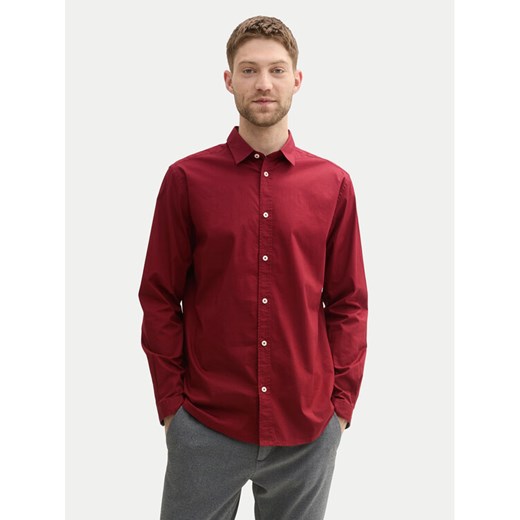 Tom Tailor Koszula 1037435 Bordowy Regular Fit ze sklepu MODIVO w kategorii Koszule męskie - zdjęcie 182668990