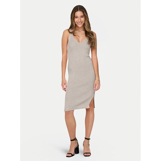 ONLY Sukienka letnia Lina 15286410 Beżowy Slim Fit ze sklepu MODIVO w kategorii Sukienki - zdjęcie 182669182