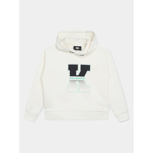 Karl Lagerfeld Kids Bluza Z30045 S Biały Regular Fit ze sklepu MODIVO w kategorii Bluzy dziewczęce - zdjęcie 182669233