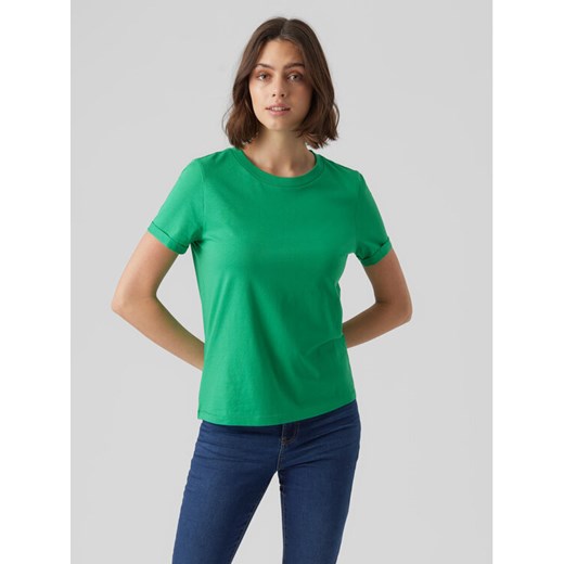 Vero Moda T-Shirt 10243889 Zielony Regular Fit ze sklepu MODIVO w kategorii Bluzki damskie - zdjęcie 182669242
