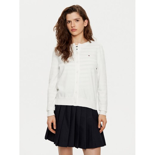 Tommy Hilfiger Kardigan WW0WW42370 Biały Regular Fit ze sklepu MODIVO w kategorii Swetry damskie - zdjęcie 182669303