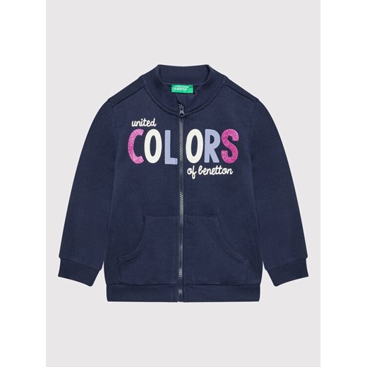 United Colors Of Benetton Bluza 3J70G500V Granatowy Regular Fit ze sklepu MODIVO w kategorii Bluzy dziewczęce - zdjęcie 182669321