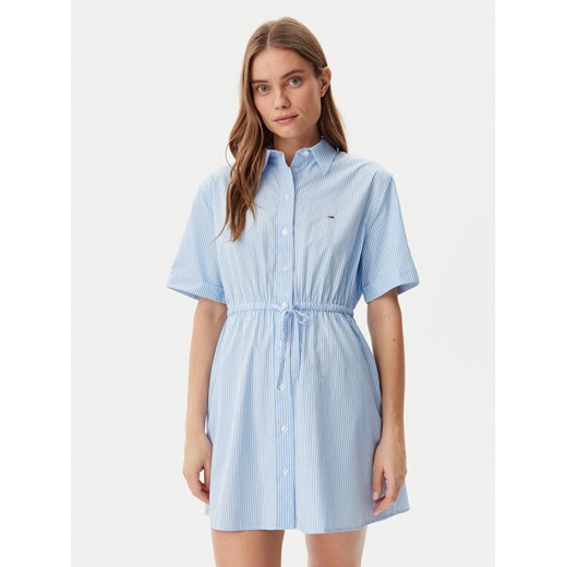 Tommy Jeans Sukienka koszulowa DW0DW20617 Błękitny Regular Fit ze sklepu MODIVO w kategorii Sukienki - zdjęcie 182669340