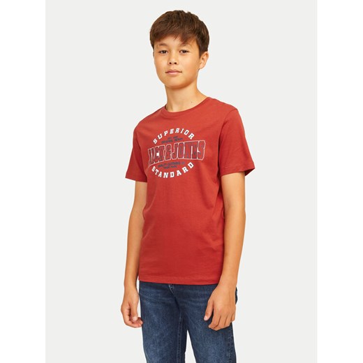 Jack&Jones Junior T-Shirt Logo 12258877 Czerwony Regular Fit ze sklepu MODIVO w kategorii T-shirty chłopięce - zdjęcie 182669363