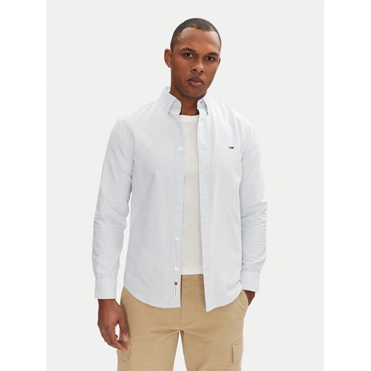 Tommy Jeans Koszula DM0DM20668 Niebieski Slim Fit ze sklepu MODIVO w kategorii Koszule męskie - zdjęcie 182669444