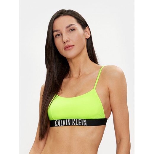 Calvin Klein Swimwear Góra od bikini KW0KW02507 Zielony ze sklepu MODIVO w kategorii Stroje kąpielowe - zdjęcie 182669461