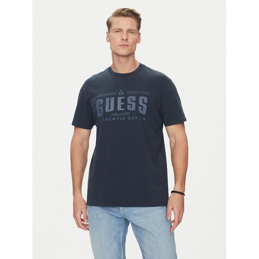 Guess T-Shirt M5GI27 KBW41 Granatowy Regular Fit ze sklepu MODIVO w kategorii T-shirty męskie - zdjęcie 182669551
