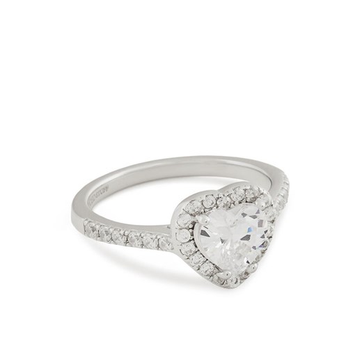 ICED STUFF Pierścionek Heart Gem Białe złoto ze sklepu MODIVO w kategorii Pierścionki - zdjęcie 182669553