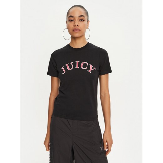 Juicy Couture T-Shirt College Gf JCSCT224414 Czarny Regular Fit ze sklepu MODIVO w kategorii Bluzki damskie - zdjęcie 182669554