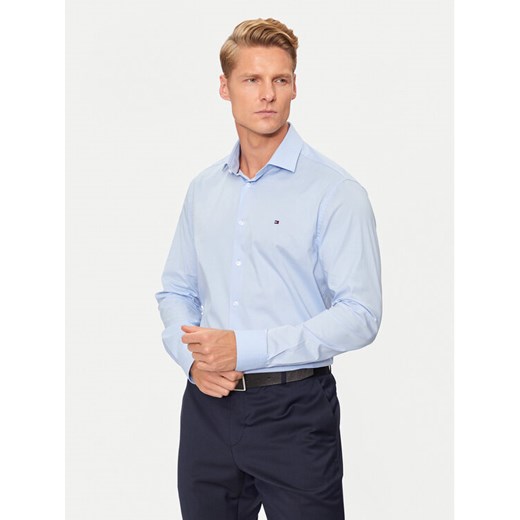 Tommy Hilfiger Koszula MW0MW38347 Błękitny Slim Fit ze sklepu MODIVO w kategorii Koszule męskie - zdjęcie 182669570