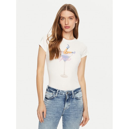 Guess T-Shirt W5RI29 KA0Q1 Biały Regular Fit ze sklepu MODIVO w kategorii Bluzki damskie - zdjęcie 182669702