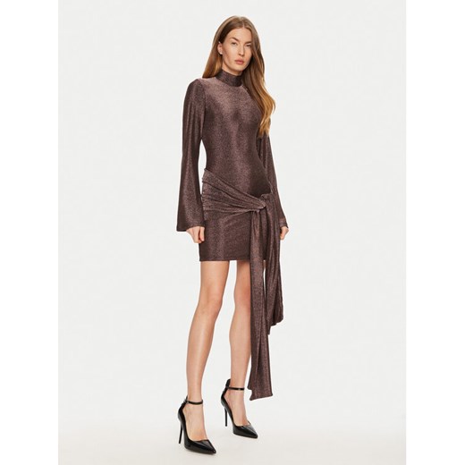 BARDOT Sukienka koktajlowa 59556DB Brązowy Slim Fit ze sklepu MODIVO w kategorii Sukienki - zdjęcie 182669822