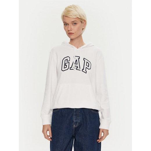 Gap Bluza 870537-01 Biały Regular Fit ze sklepu MODIVO w kategorii Bluzy damskie - zdjęcie 182669842