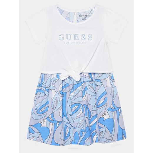 Guess Sukienka codzienna K4GK10 K6YW3 Biały Regular Fit ze sklepu MODIVO w kategorii Sukienki dziewczęce - zdjęcie 182670000