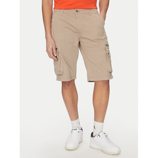 Alpha Industries Szorty materiałowe 136250 Beżowy Regular Fit ze sklepu MODIVO w kategorii Spodenki męskie - zdjęcie 182670020