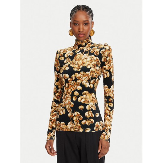 Balmain Bluzka DF0AR092JJ44 Czarny Slim Fit ze sklepu MODIVO w kategorii Bluzki damskie - zdjęcie 182670042