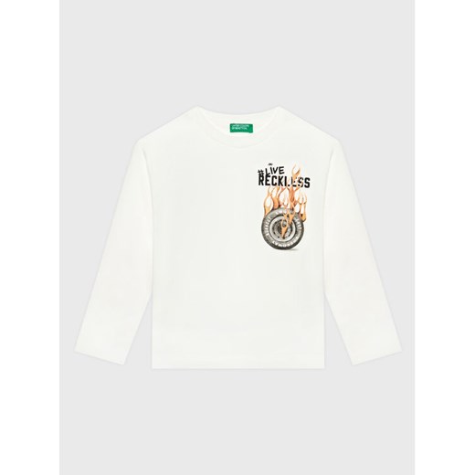 United Colors Of Benetton Bluzka 3VR5C106E Biały Regular Fit ze sklepu MODIVO w kategorii T-shirty chłopięce - zdjęcie 182670083