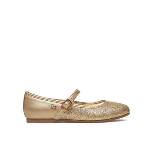 Tommy Hilfiger Baleriny Ballerina T4A3-33930-0572 S Złoty ze sklepu MODIVO w kategorii Balerinki dziecięce - zdjęcie 182670131