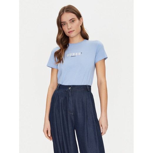 Guess Jeans T-Shirt W5RI54 J1314 Niebieski Regular Fit ze sklepu MODIVO w kategorii Bluzki damskie - zdjęcie 182670190