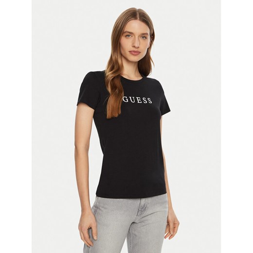 Guess T-Shirt O5RI01 KBBU1 Czarny Slim Fit ze sklepu MODIVO w kategorii Bluzki damskie - zdjęcie 182670252