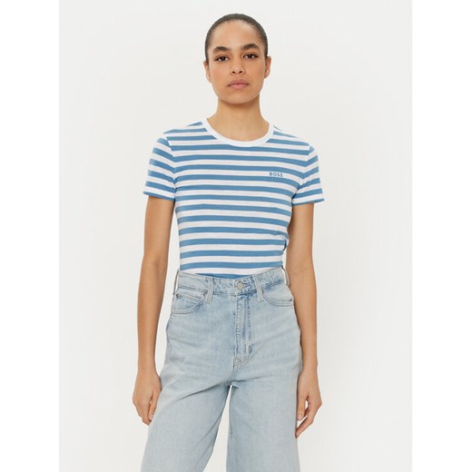 BOSS T-Shirt C_Esla_Striped 50504192 Niebieski Regular Fit ze sklepu MODIVO w kategorii Bluzki damskie - zdjęcie 182670320