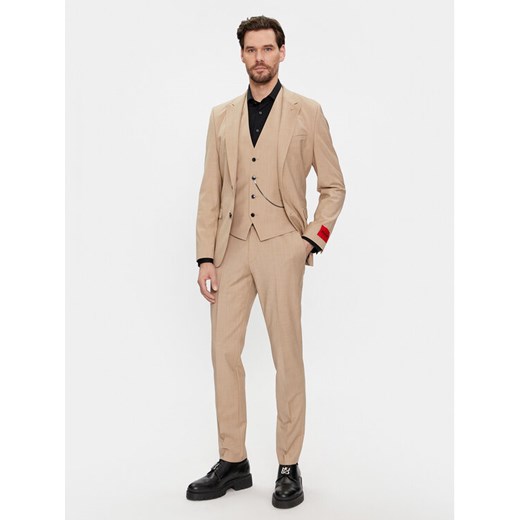 Hugo Garnitur Hesten 50509390 Beżowy Extra Slim Fit ze sklepu MODIVO w kategorii Garnitury męskie - zdjęcie 182670364