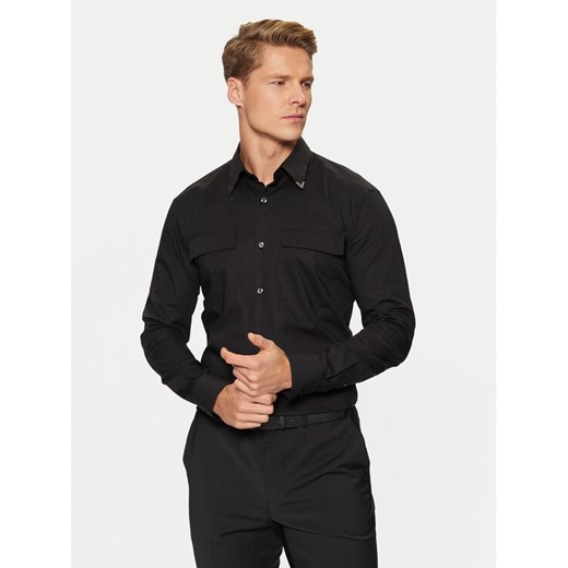 HUGO Koszula Ermetal 50534281 Czarny Slim Fit ze sklepu MODIVO w kategorii Koszule męskie - zdjęcie 182670383