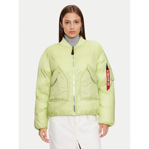 Alpha Industries Kurtka bomber 148004 Zielony Regular Fit ze sklepu MODIVO w kategorii Kurtki damskie - zdjęcie 182670494