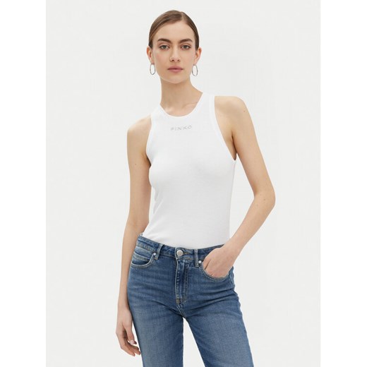 PINKO Top 100822 A2C1 Biały Regular Fit ze sklepu MODIVO w kategorii Bluzki damskie - zdjęcie 182670564