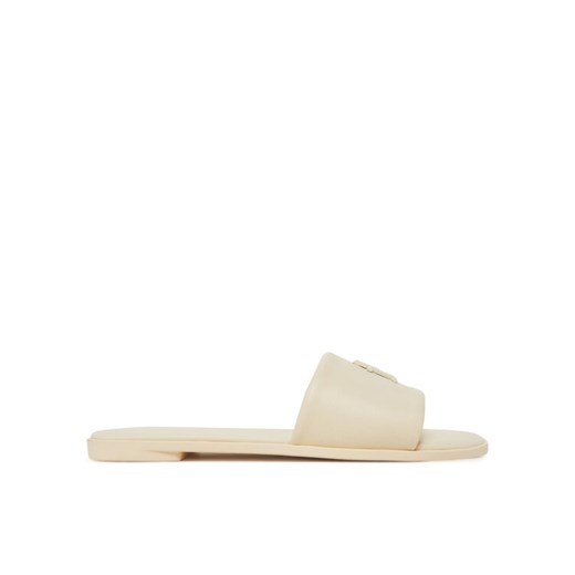 Tommy Hilfiger Klapki Th Logo Hardware Leather Mule FW0FW08806 Écru ze sklepu MODIVO w kategorii Klapki damskie - zdjęcie 182670601