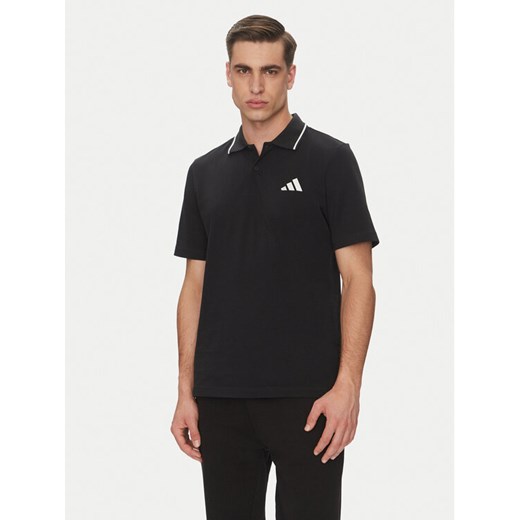adidas Polo Essentials Small Logo JE9023 Czarny Regular Fit ze sklepu MODIVO w kategorii T-shirty męskie - zdjęcie 182670624