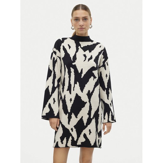 Vero Moda Sukienka dzianinowa Gold New Art 10311362 Czarny Regular Fit ze sklepu MODIVO w kategorii Sukienki - zdjęcie 182670752