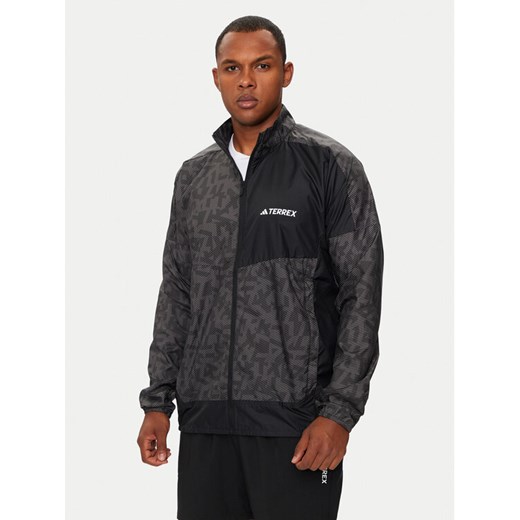 adidas Kurtka do biegania Terrex Trail Running IN6726 Szary Regular Fit ze sklepu MODIVO w kategorii Kurtki męskie - zdjęcie 182670754