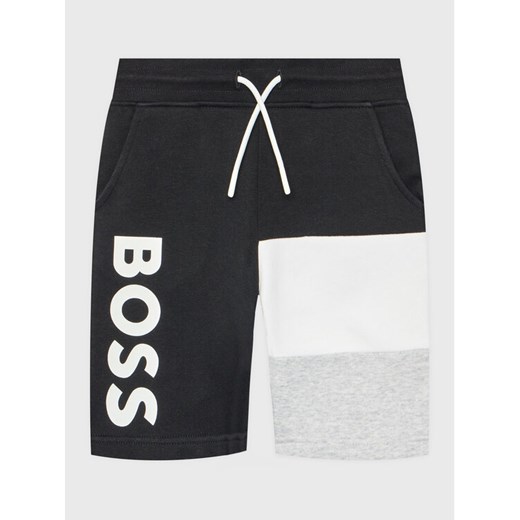 Boss Szorty sportowe J24826 S Czarny Regular Fit ze sklepu MODIVO w kategorii Spodenki chłopięce - zdjęcie 182670814