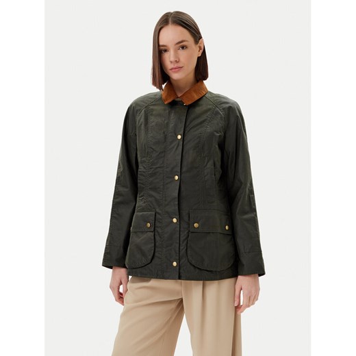 Barbour Kurtka przejściowa Beadnell Wax LWX0827OL51 Zielony Regular Fit ze sklepu MODIVO w kategorii Kurtki damskie - zdjęcie 182670881