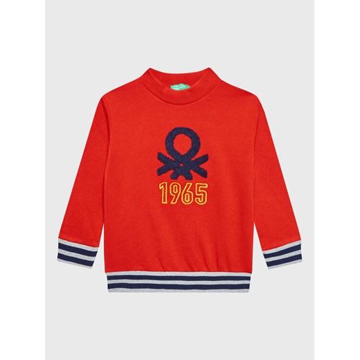 United Colors Of Benetton Bluza 3J68G104C Czerwony Regular Fit ze sklepu MODIVO w kategorii Bluzy chłopięce - zdjęcie 182670920