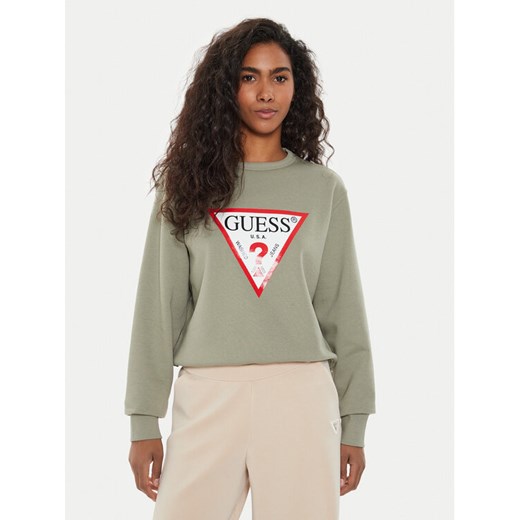 Guess Bluza W2YQ16 KBA11 Zielony Regular Fit ze sklepu MODIVO w kategorii Bluzy damskie - zdjęcie 182671062