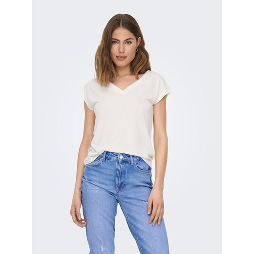 ONLY T-Shirt Free 15287041 Biały Regular Fit ze sklepu MODIVO w kategorii Bluzki damskie - zdjęcie 182671101