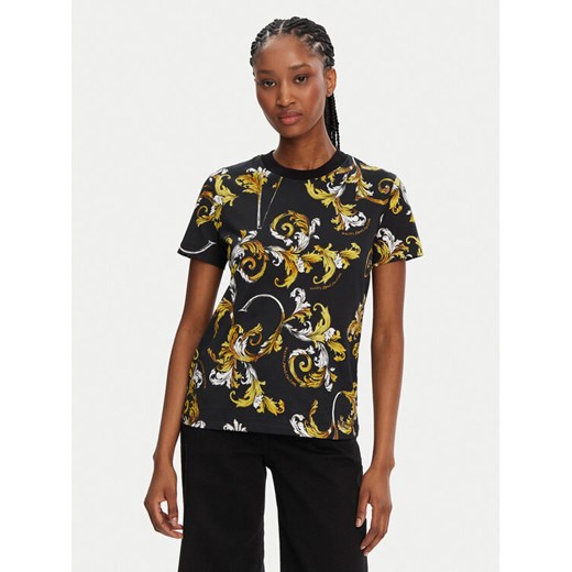 Versace Jeans Couture T-Shirt 78HAH613 Czarny Regular Fit ze sklepu MODIVO w kategorii Bluzki damskie - zdjęcie 182671150