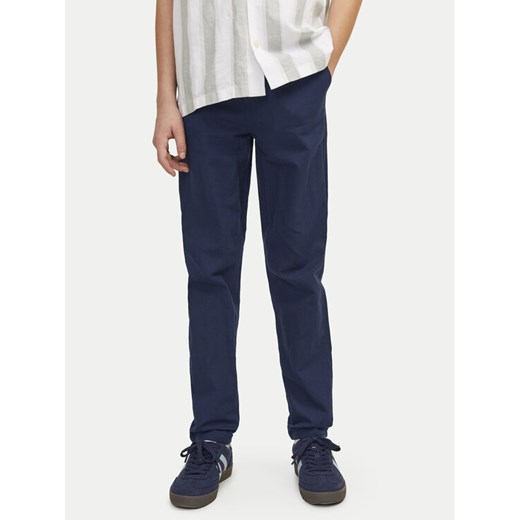 Jack&Jones Junior Spodnie materiałowe 12248903 Granatowy Regular Fit ze sklepu MODIVO w kategorii Spodnie chłopięce - zdjęcie 182671273