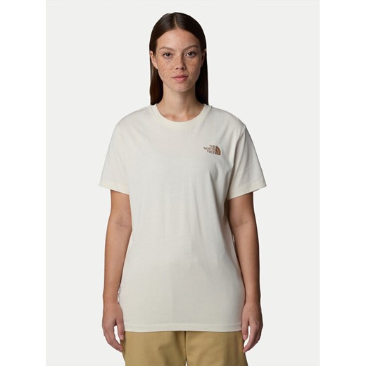 The North Face T-Shirt Redbox NF0A87NK Écru Relaxed Fit ze sklepu MODIVO w kategorii Bluzki damskie - zdjęcie 182671283