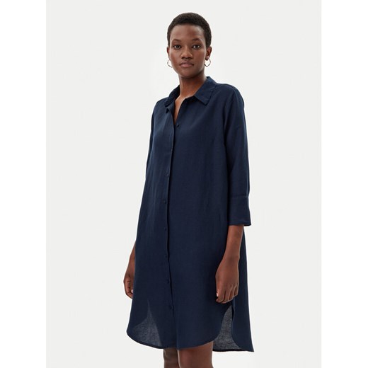 Tom Tailor Sukienka koszulowa 1045771 Granatowy Relaxed Fit ze sklepu MODIVO w kategorii Sukienki - zdjęcie 182671290