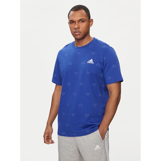 adidas T-Shirt Seasonal Essentials Monogram Graphic IU0284 Niebieski Regular Fit ze sklepu MODIVO w kategorii T-shirty męskie - zdjęcie 182671401