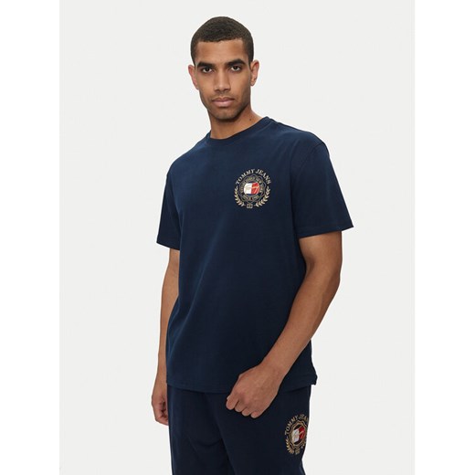 Tommy Jeans T-Shirt DM0DM18540 Granatowy Regular Fit ze sklepu MODIVO w kategorii T-shirty męskie - zdjęcie 182671494